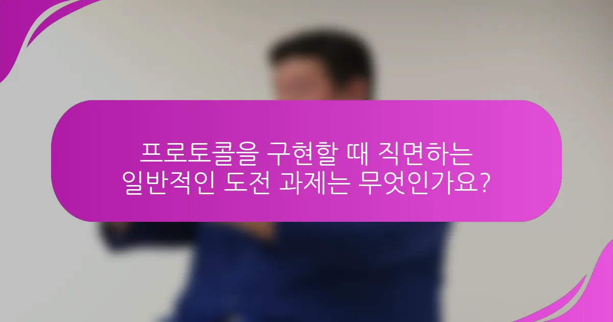 프로토콜을 구현할 때 직면하는 일반적인 도전 과제는 무엇인가요?